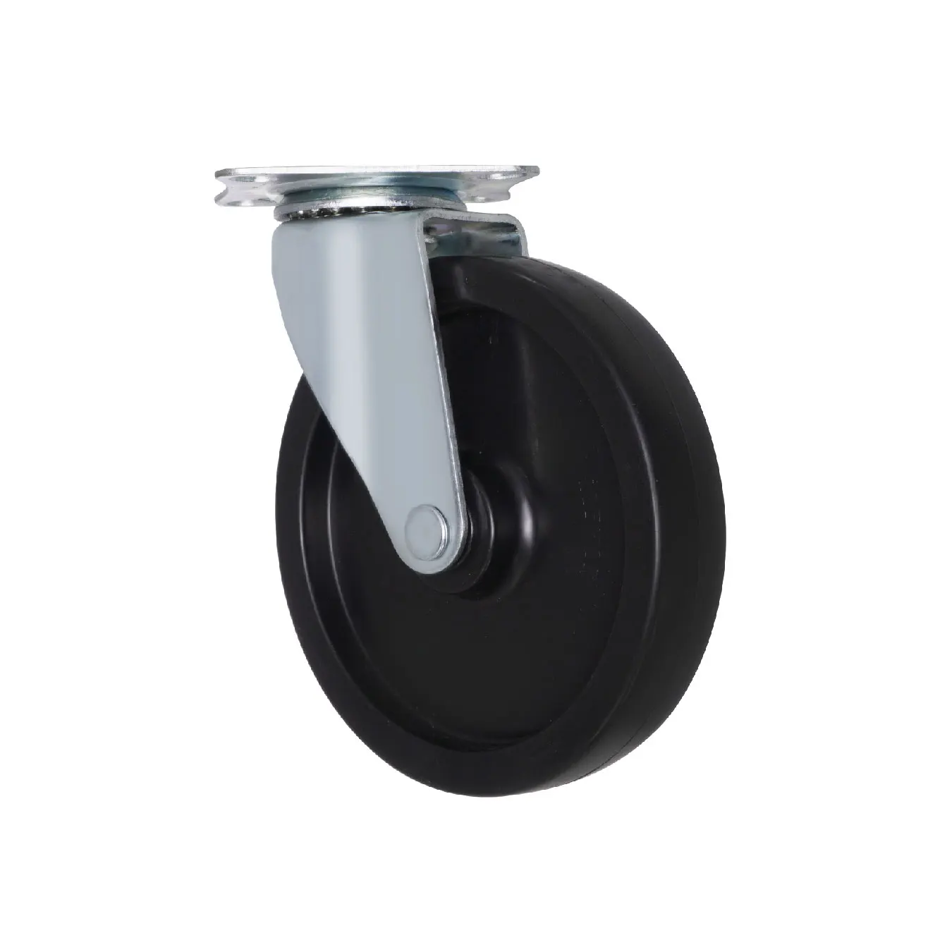 5 Inch Plate Mounting Black Wheel Caster Medium Duty
