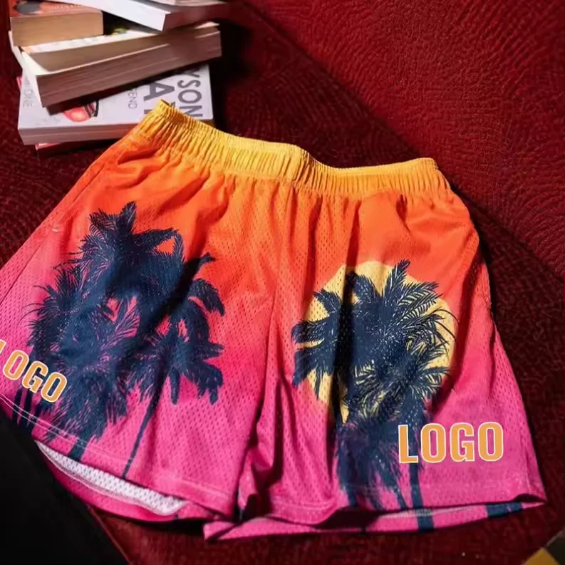 Low MOQ Sublimation Mesh Shorts Quick Dry Men Women Unisex 250 Gsm Mesh Shorts Basketball Double Layer Mesh Shorts