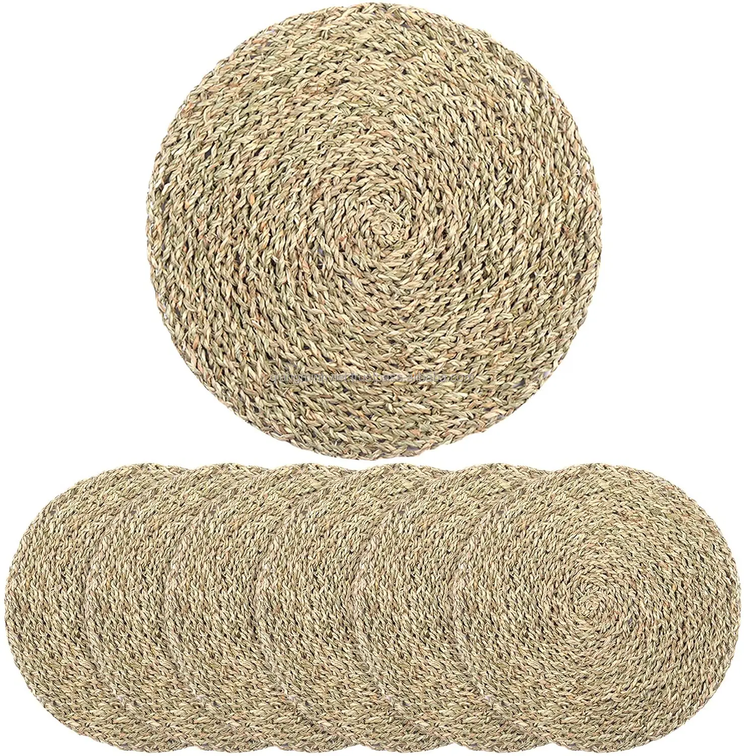 Rattan Placemats Circle Woven Placemats Water Hyacinth Straw Braided Table Placemat Made in Vietnam