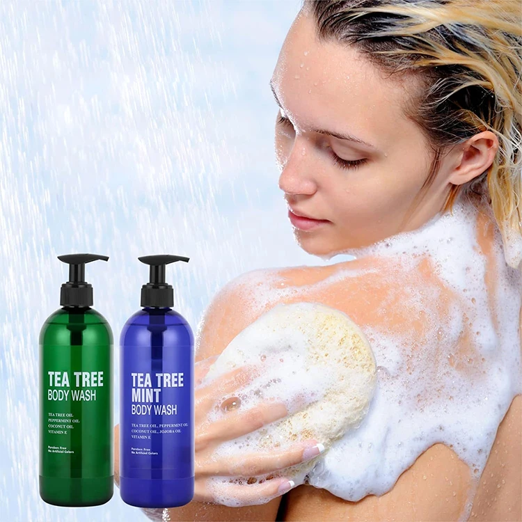 OEM Custom Natural Herbal Tea Tree Shower Gel Wholesale Unisex Body Shower Gel Deodorant Fragrance Body wash
