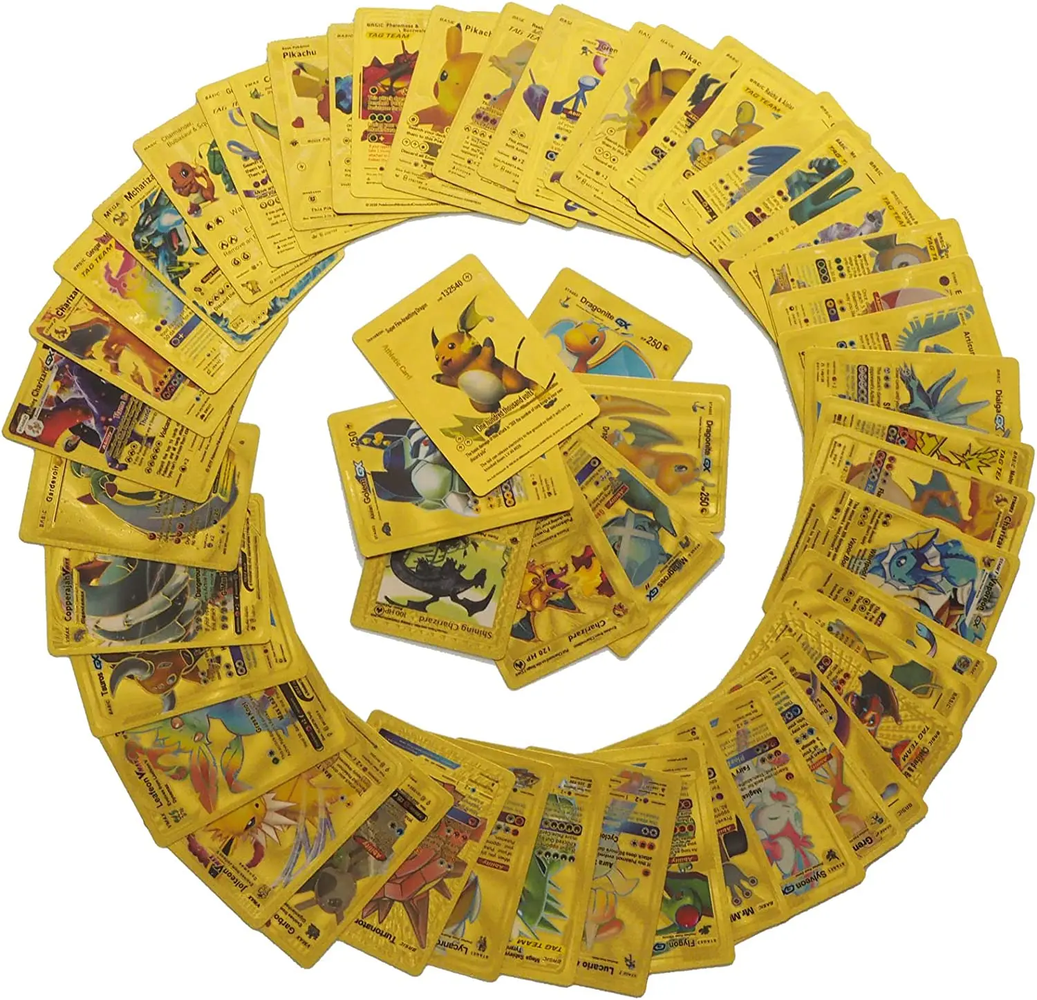 55-110 Cards Metal Gold Vmax GX Energy Card Charizard Pikachu Rare Collection Battle Trainer Card Gift