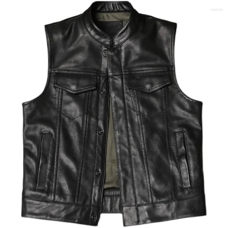 New Customized H a r l y  D a v i d s o n Leather Motorbike Vest Motorcycle Waistcoat Black Leather vest high quality vest 2024