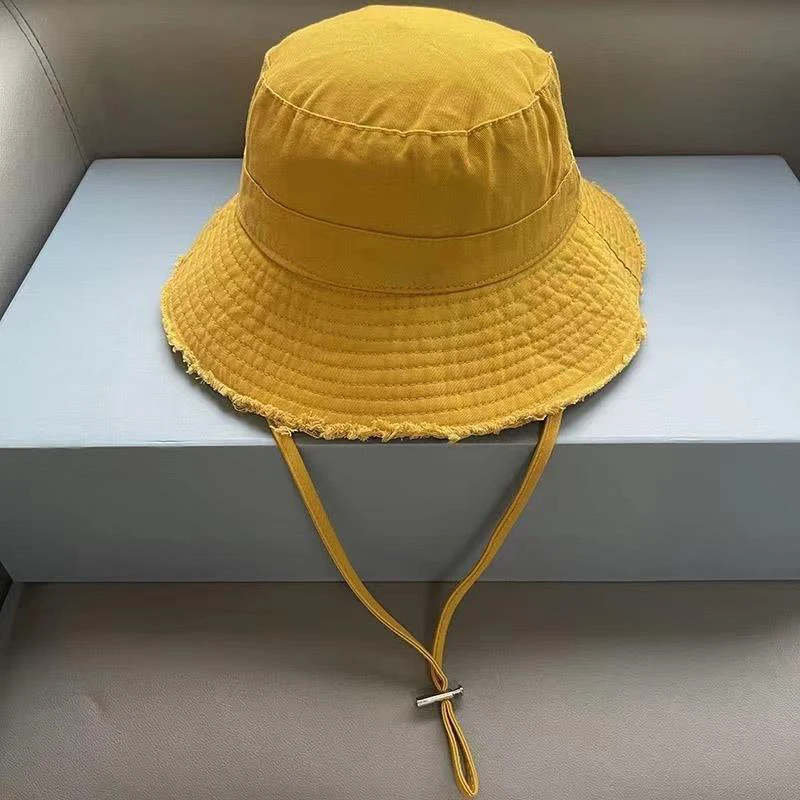 2024 new zjm Pink Fisherman Sunshade Bucket Hat with Large Eaves Furred Edge Water Washable Beach Ski Custom Logo Sun Protection