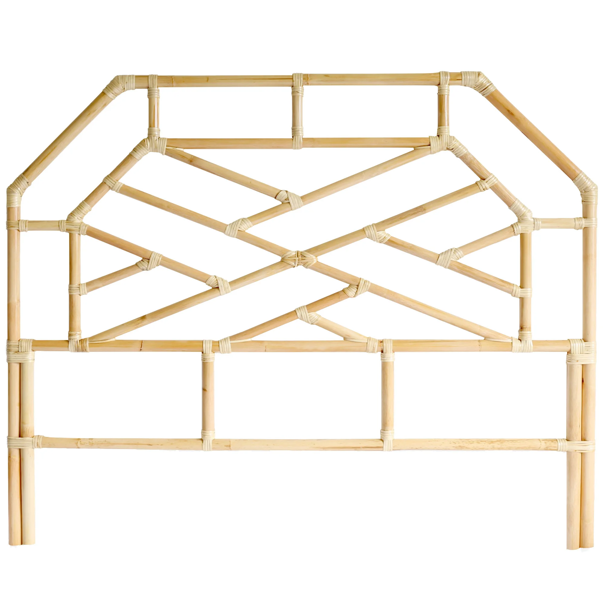 Contemporary hotel decor rattan queen bed frame with headboard wicker headboards for queen beds