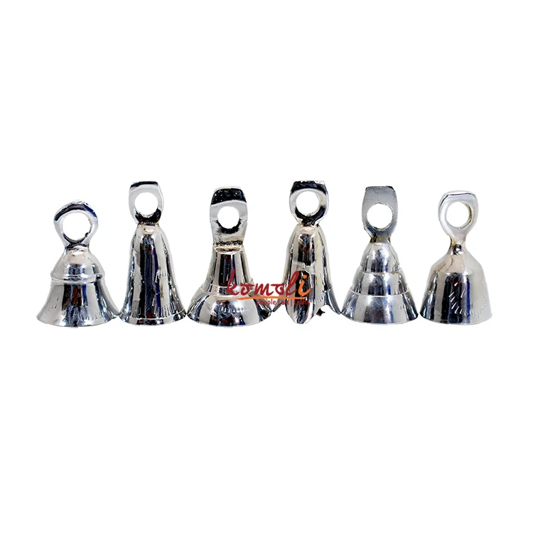 High Quality Wholesale Handmade Indian Silver Plated Brass Bells For Home And Temple Decoration Farmhouse Home Decor Brass Bell
