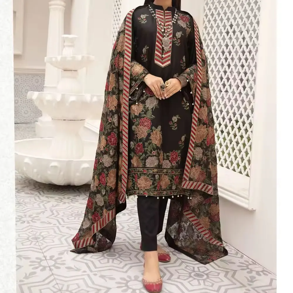 Fashion Embroidered Party Dresses Embroidered Pakistani/Indian Dupatta Best Selling Salwar Kameez Party Dress