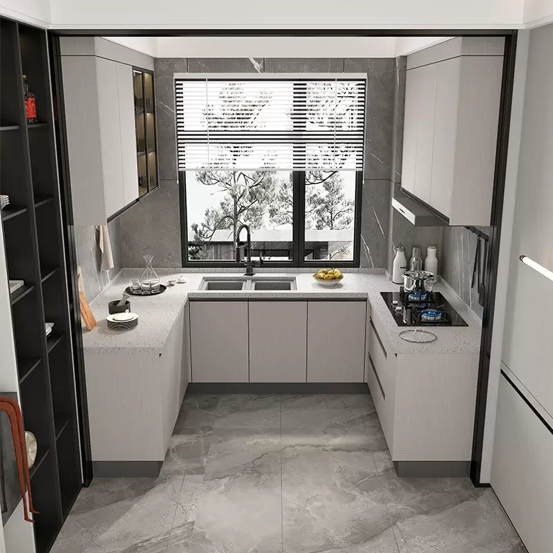 Kitchens Cabinets Cupboards Set Low Cost Economic New Material Elegant Full Indoor Medium Shaker Kitchen Cabinet With Appliances