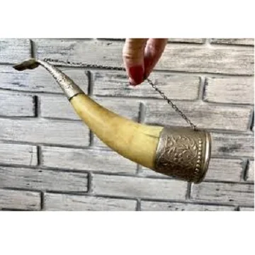 Amazing Beautiful Look Drinking Horn Mug With Stand Trending Natural Buffalo Viking Horn Mugs Most Popular Decorative Beer Mug