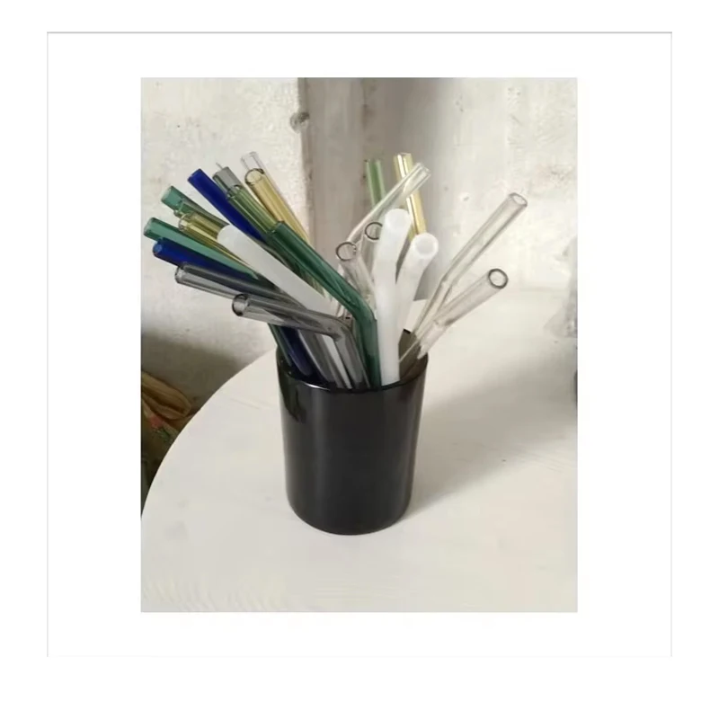 Buy Glass Straws With Custom Color For Cocktail Tea Energy Drink Drinking From Indian Supplier