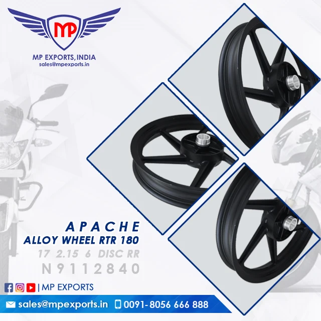 Колесные 180 RTR из сплава подлинного качества для TVS Apache 2-wheeler Запчасти доступны продажи в Нигерии по очень доступной цене