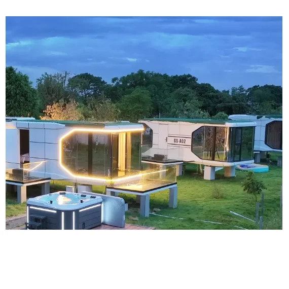 Prefabricated tiny house easy assemble hotel mobile housing prefab shipping 20ft 40ft flat pack detachable container house cabin
