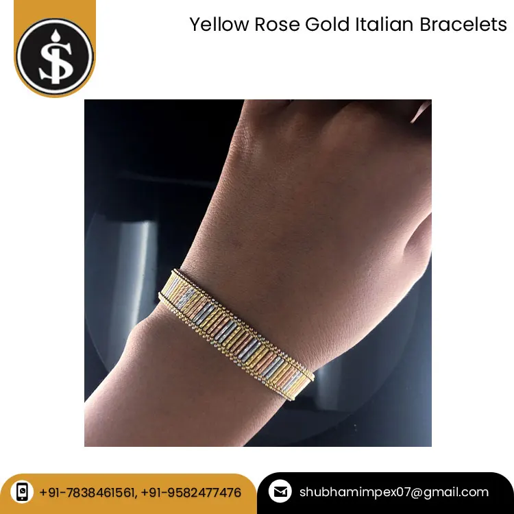Beautiful Design Luxury Fine Jewelry Bracelets Top Quality 18kt Yellow Rose Gold Italian Bracelets at Best Price