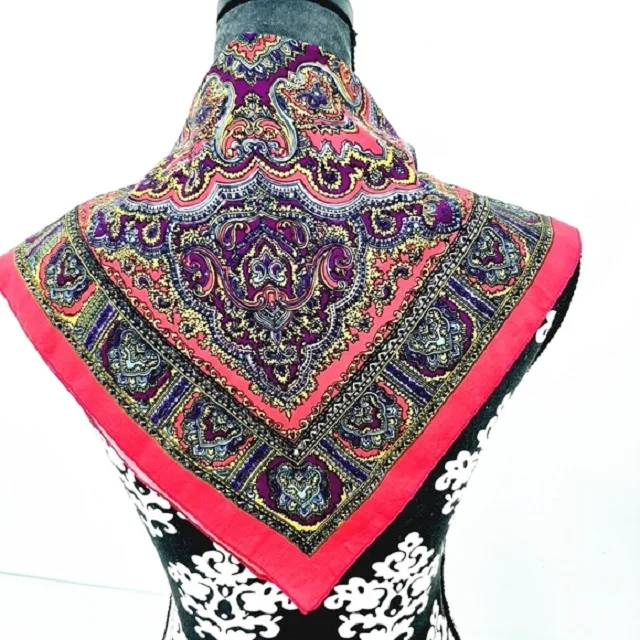 Square Bandana  scarf Digital Customized Custom Printing fashion head hair manufacturer women Products handmade scarves