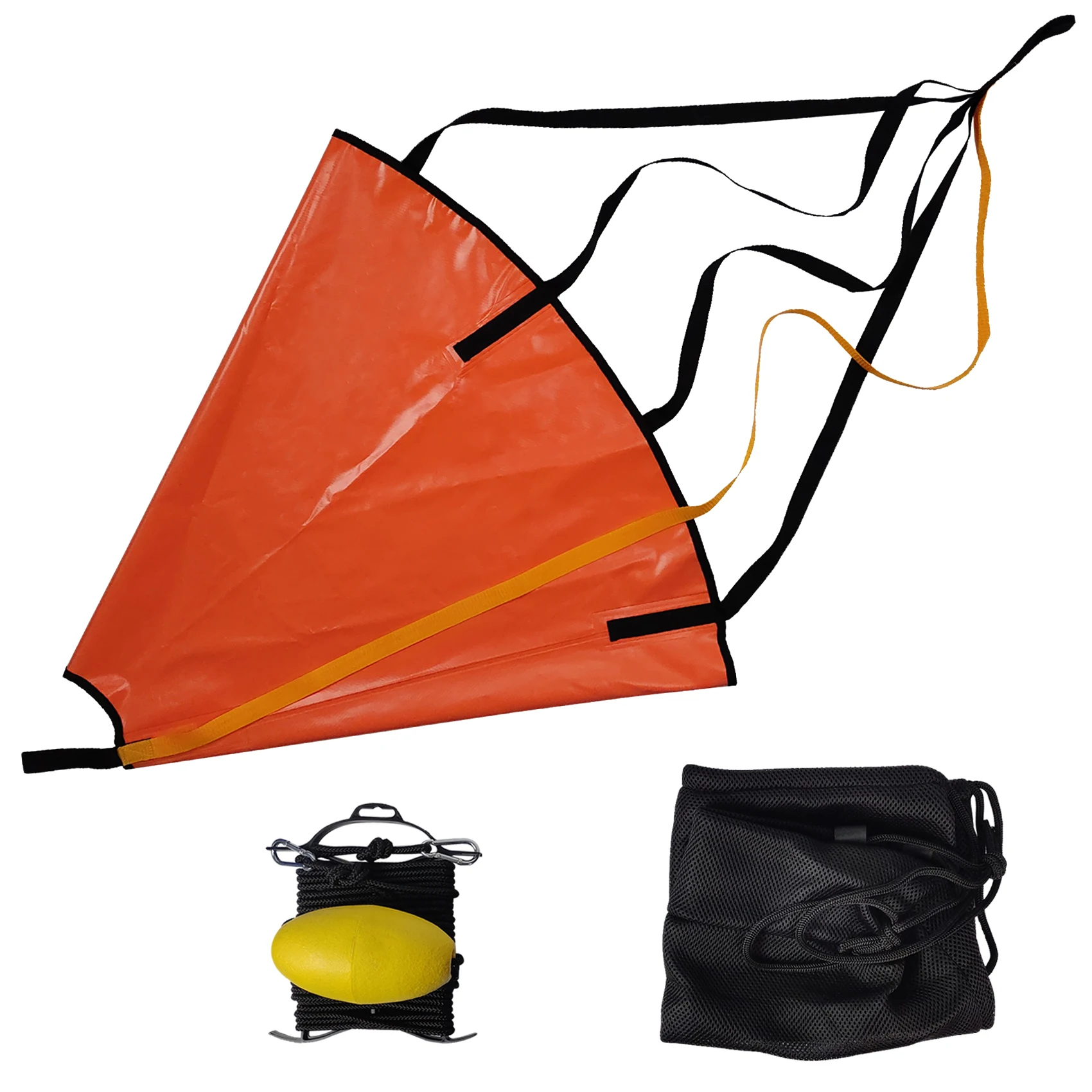 Complete Drift Control Drift Sock Set Precision Fishing Kit with Harness Buoy and Mesh Bag Fishing Tools&Accessories B06