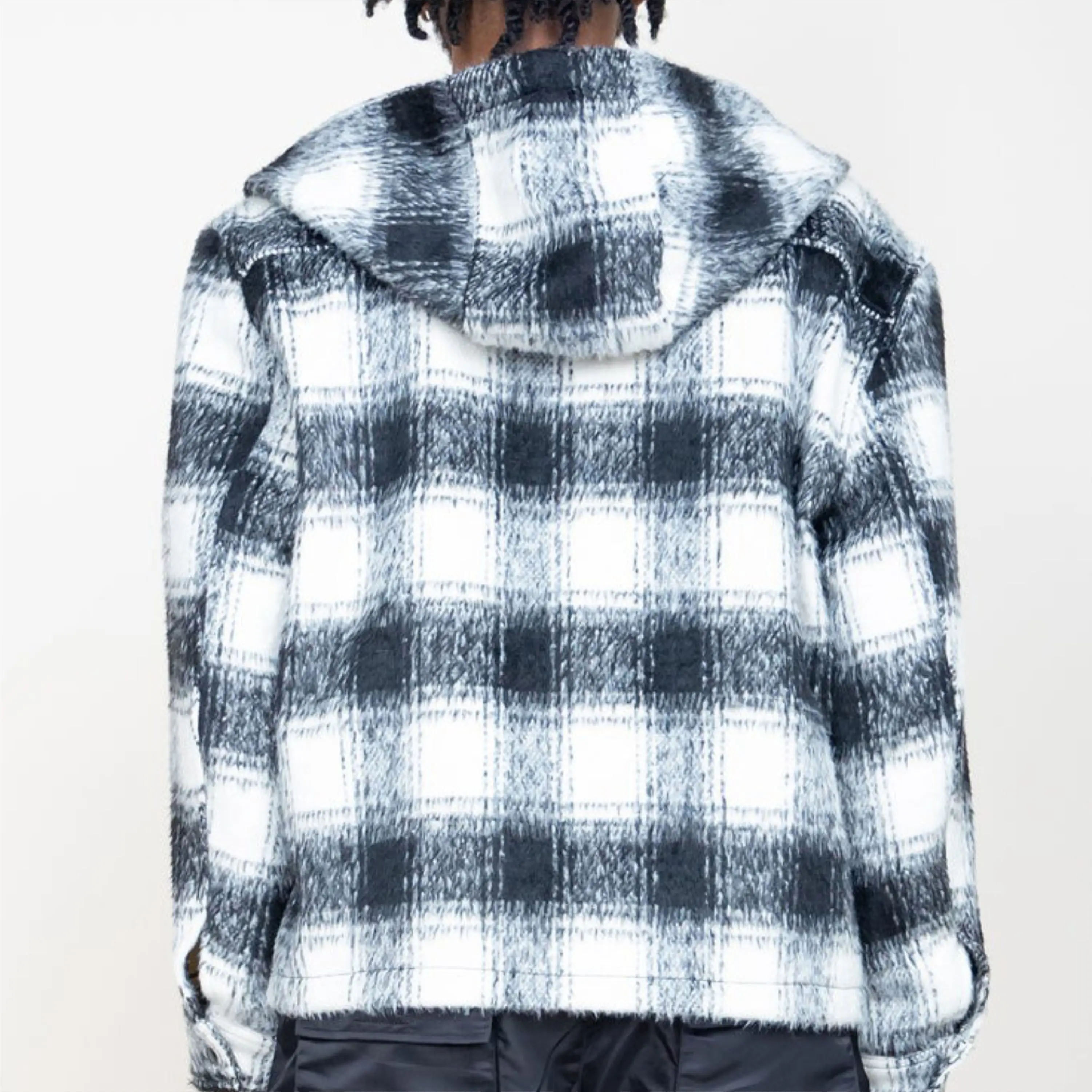 Clothes Casual Streetwear Mens Khaki Light Blue wool Jackets Coats classic stand up collar Bomber Spring Autumn Jacket