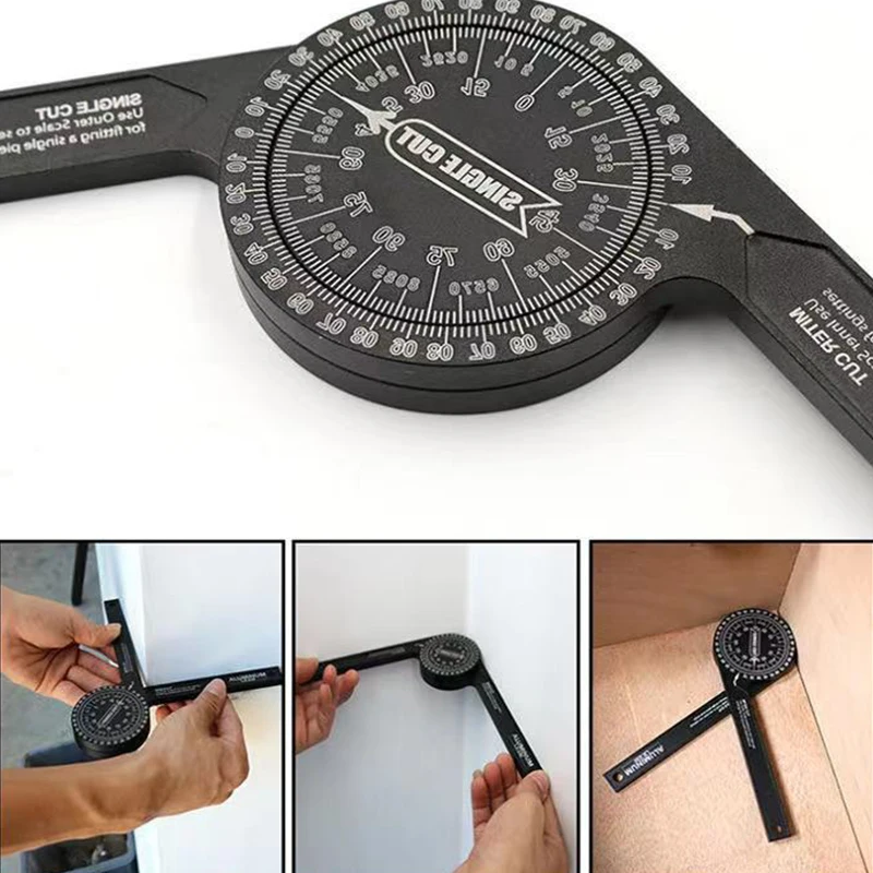 Latest Graduated Precision Circular Alloy Inch Aluminum Angle Miter Saw Metal 360 Degree Protractor