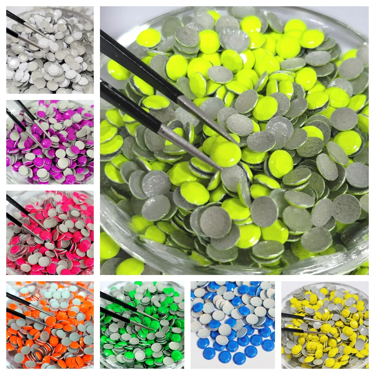 Wholesale Neon Hotfix Rhinestuds Aluminum Octagonal Iron On Metal Studs For Clothes