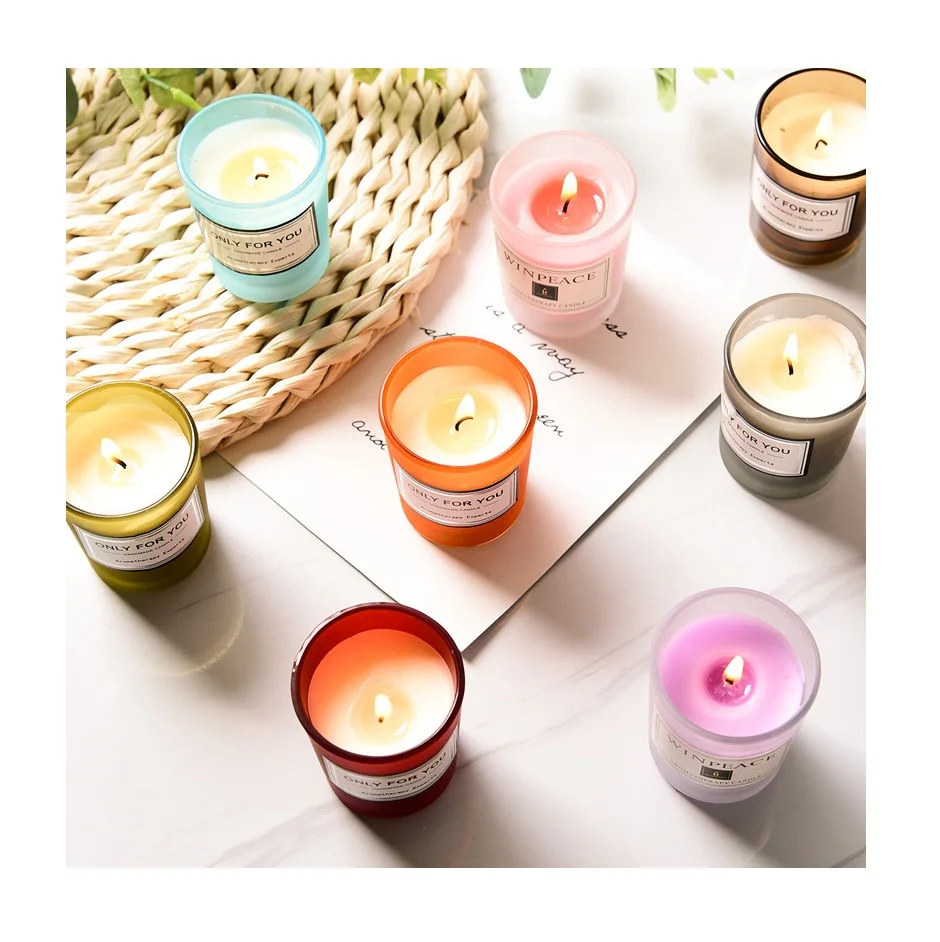 factory price scented candle customized multiple colors soy wax candles scented