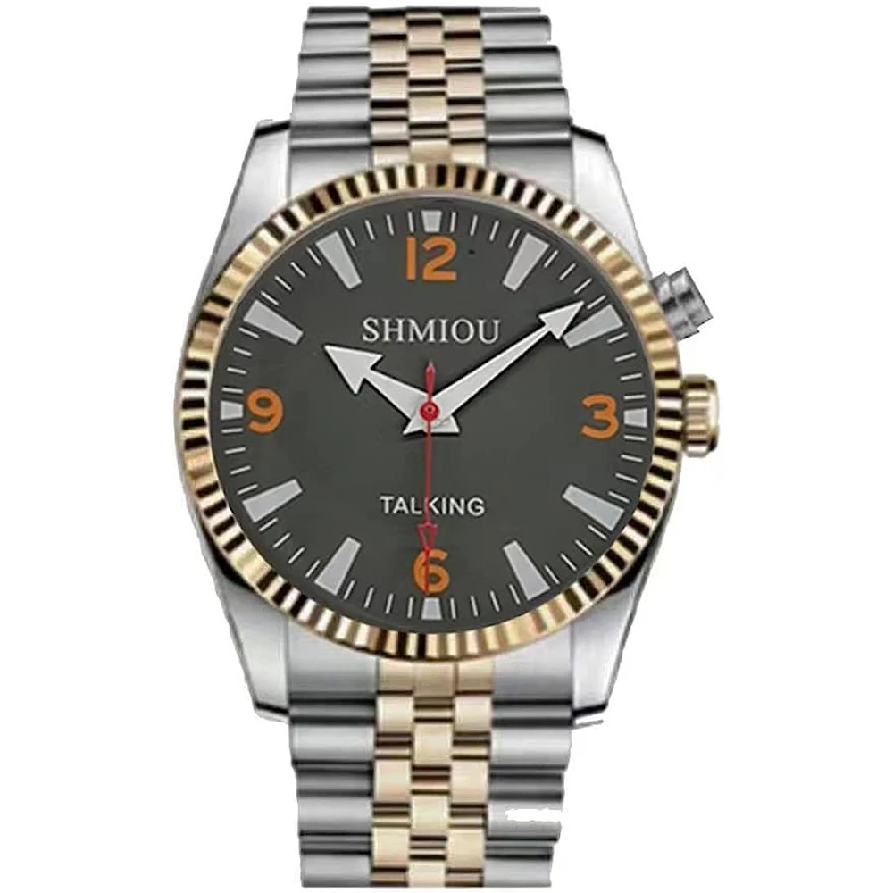 Speaking Talking Watch for Old and Blind,wristwatch Genuine Leather Watches Alloy Fashion Unisex Charm Analog