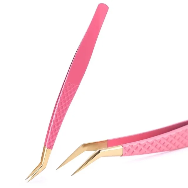 Wholesale custom logo Eyelash Tweezers Fast Delivery High Quality Curved Straight Eyelash Extension Tweezers