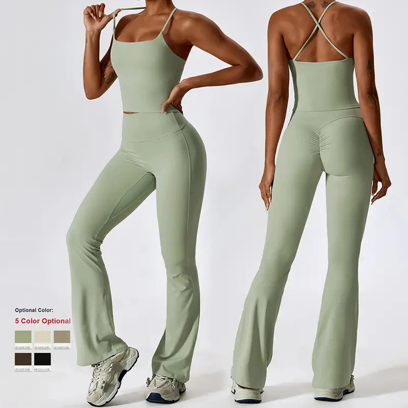 2024 летний высококачественный бюстгальтер с логотипом на заказ, комплект из двух предметов, одежда для спортзала, женская одежда для активного отдыха, Леггинсы для йоги, производители