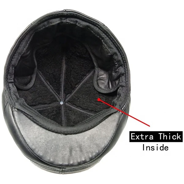 2024 High Quality Men Genuine Leather Hats Ear Covering Casual New Fashion newsboy Leather Caps with Customized logo OEM