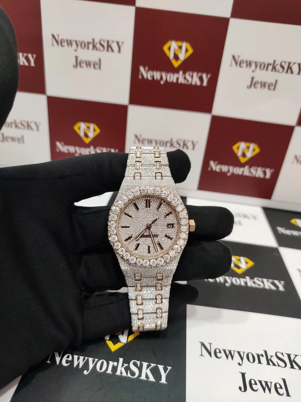 36mm Best Price Iced Out Watches Luxury Automatic Movement Stainless Steel Iced Out Hip Hop VVS Moissanite Watch For Man Woman