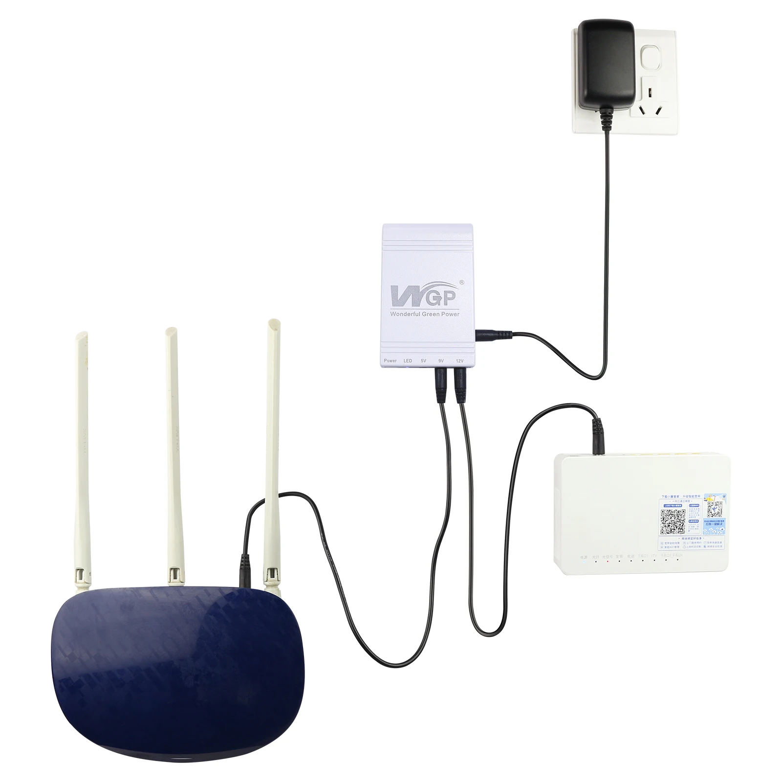 WGP smart mini ups 12V 9V 5V Supply MINI UPS Backup USB DC Output Mini UPS for WiFi Router CCTV Camera Home