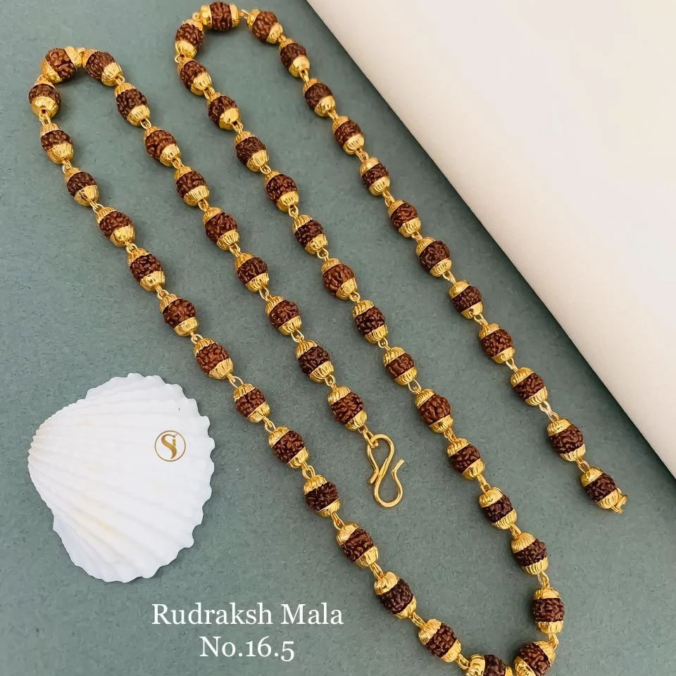 New Fancy Rose Gold With Rudraksh Mala