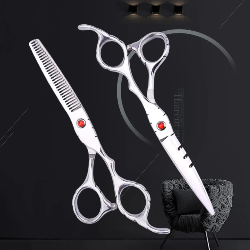 Hair Cutting Scissors Set, Professional Haircut Shears with Thinning Scissors Black Hairdressing Kit for Barber, Salon And Home