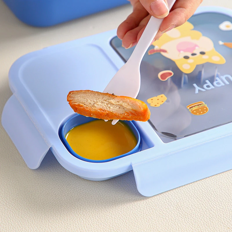 V88 3 Compartment Bento Box for Students Plastic Bento Lunch Box Food Storage Containers for Dining Out Work