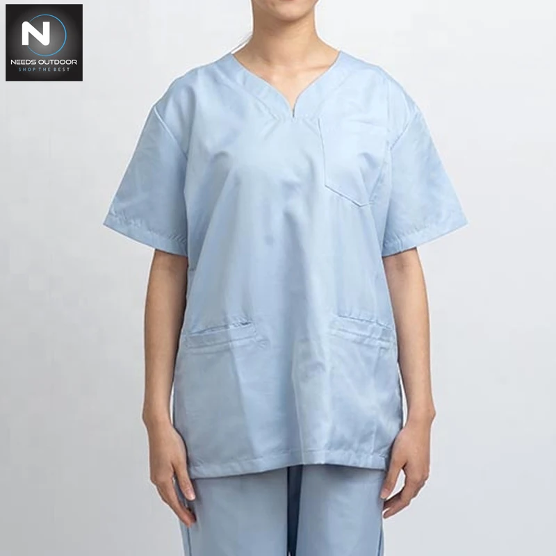 Pakistan Made Best Sale Scrub Suit In One Color Customize Style Nurse Wear Breathable Scrub Uniform By NEEDS OUTDOOR