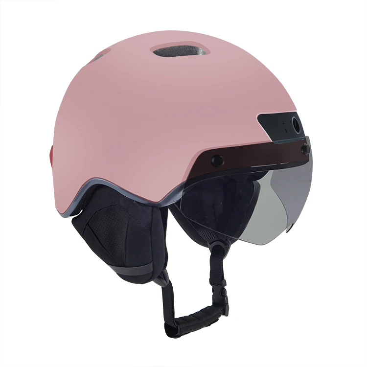 Smart Bike Helmet for Adults with Dash Camera& LED Lights& Speakers for Urban Commuting Bicycle Helmets with Visor