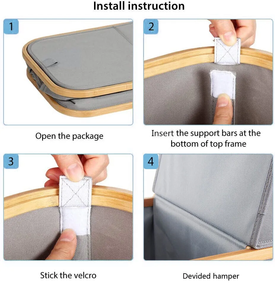 laundry hampers custom logo laundry basket bamboo 2022 hot sell bamboo laundry basket