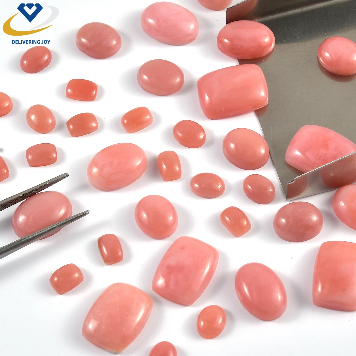 Top Quality Natural Pink Opal Gemstone Smooth Cabochon, Mix Shape and Size Mexico Pink Opal Loose Gemstones Wholesale Supplier