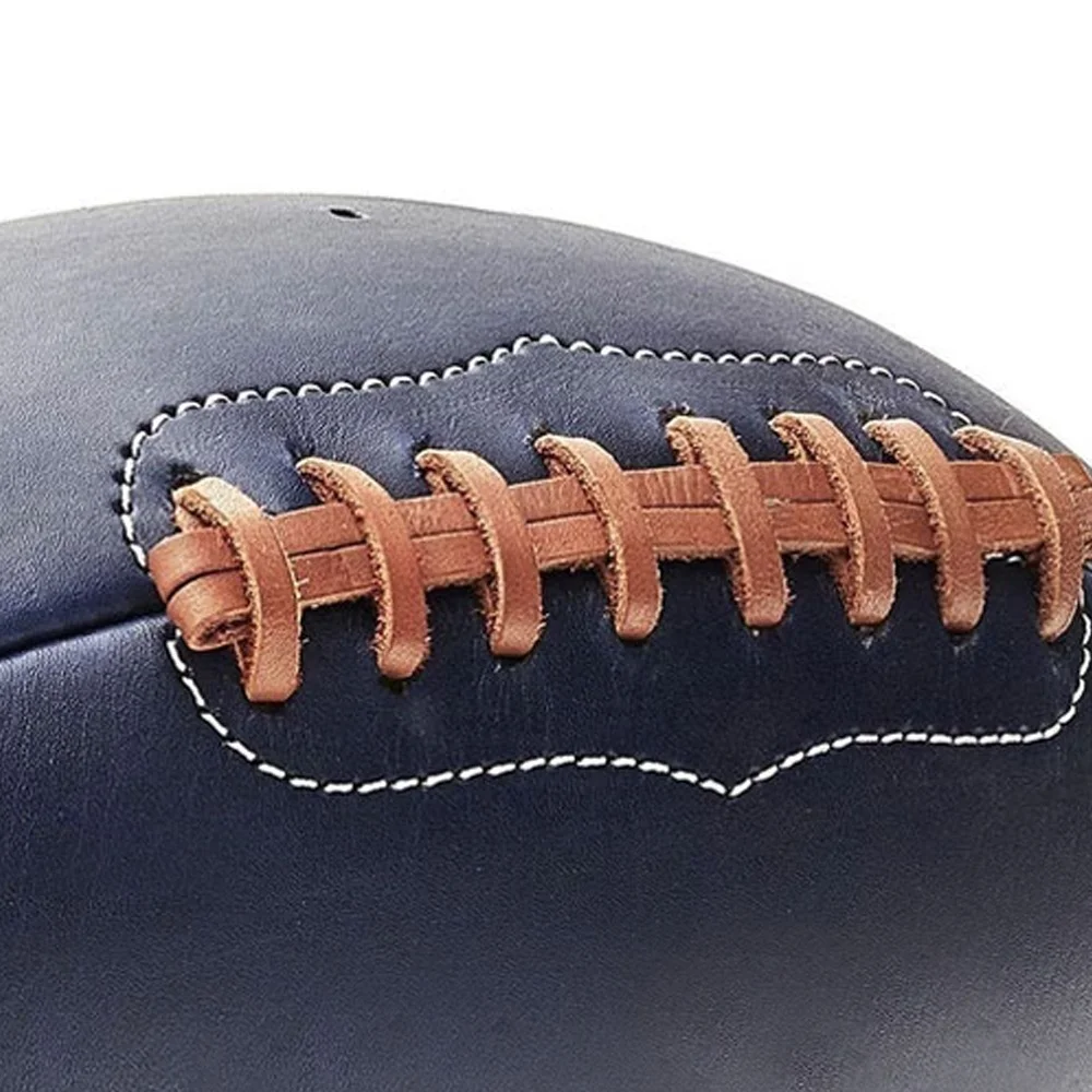 Vintage Cowhide Leather Hand Stitch  Rubber Grip Rugby Balls Low Price Professional Match Rugby Soccer Balls With Custom Colors