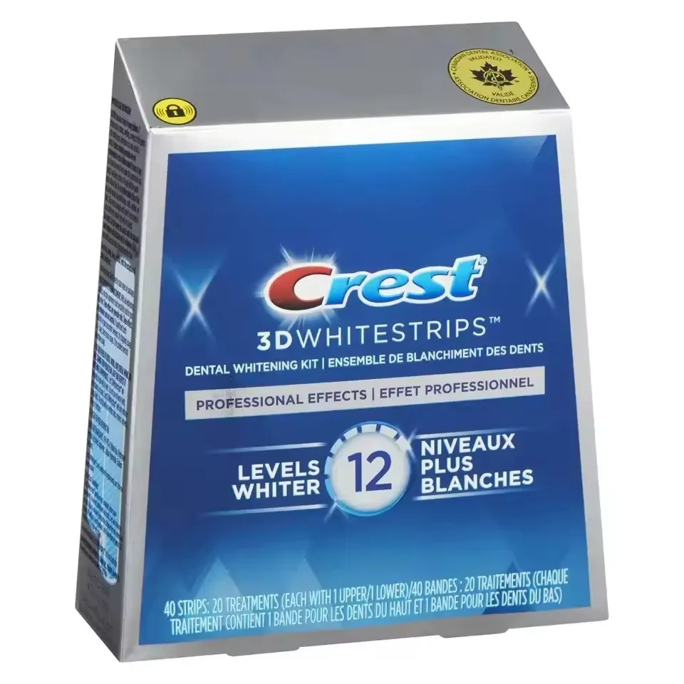 C rest 3 D White strips, Professional Effects, Teeth Whitening Strip Kit, 44 Strips (22 Count Pack)