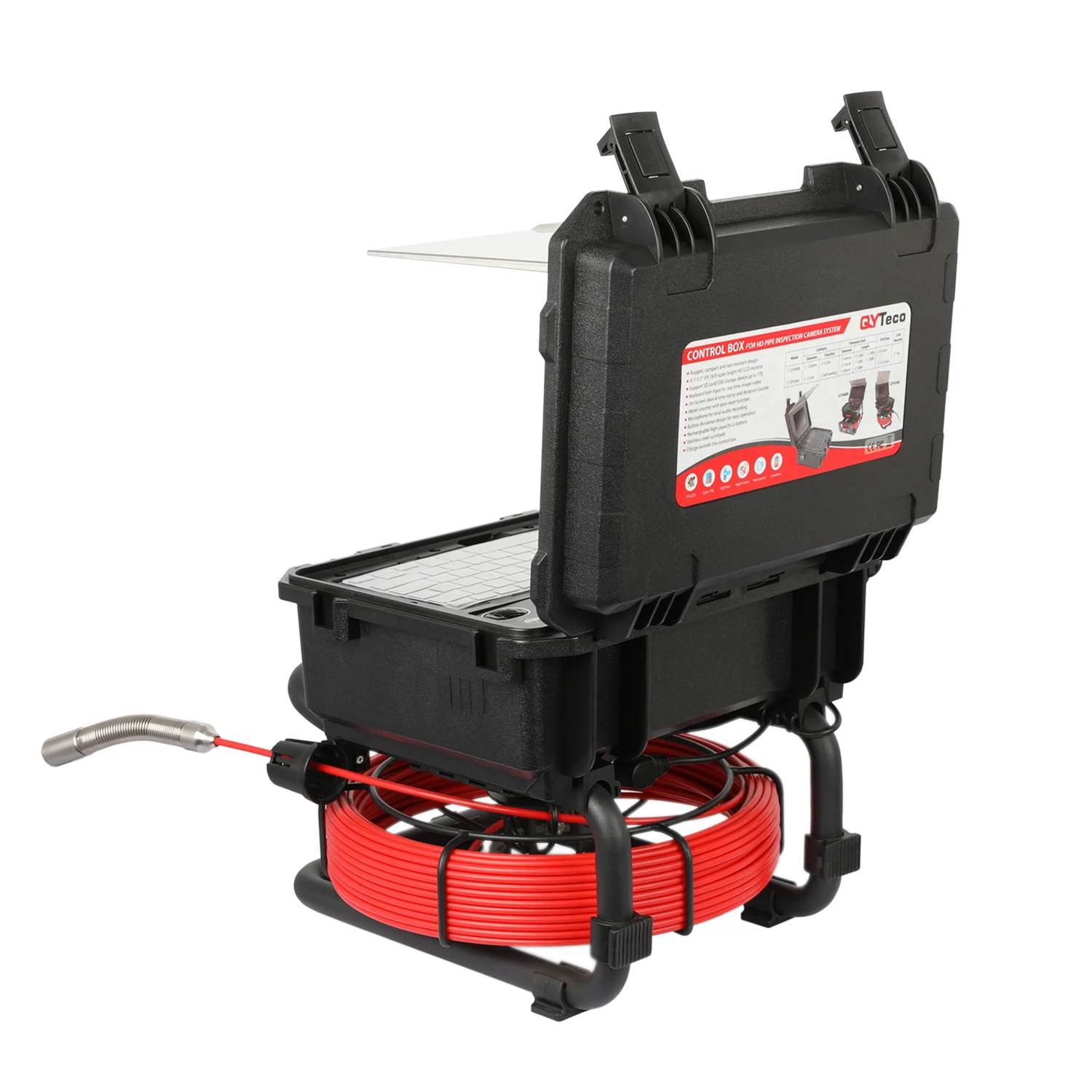 Sewer Drain Sewage Drainage HD Pipe Inspection CCTV Camera Qy6566 (20M) 13.3 Inch 512Hz Self-Leveling 21mm Cable