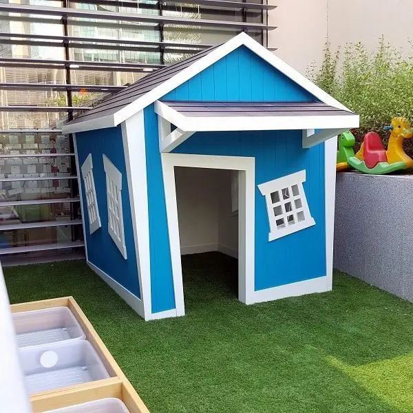 Kids Playhouse Crooked Cottage Wooden Indoor Playhouse for playroom Nurseries Hotel School and  indoor playground