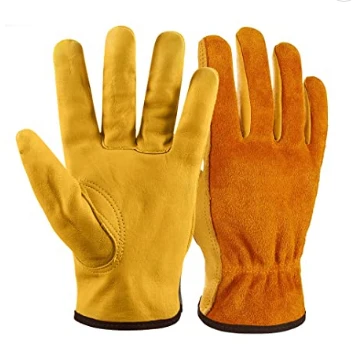 Customized Leather Work Gloves with Logo Cowhide  Driving Heavy Duty Welding Motorcycle Gloves For Men and Women