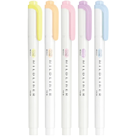 New Zebra MILDLINER Highlighter 5 Color Set WKT7-5C-YC New Colors 2022 MADE IN JAPAN