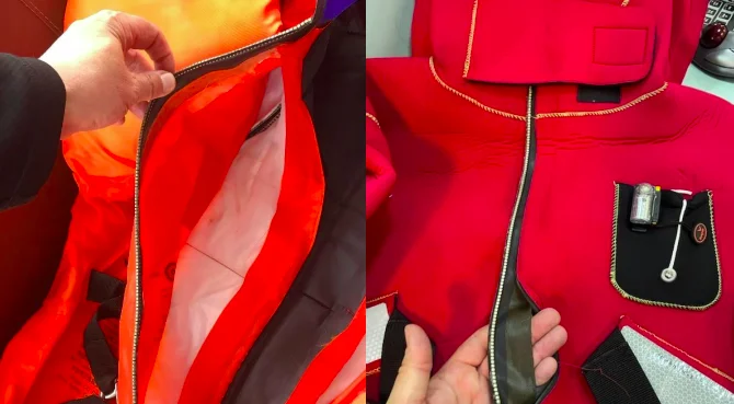 TOPA Industries Brass Teeth Ice Rescue Suit Zipper TPU Weldable Immersion Suit Ice Rescuesuit Survival Suits Zipper Open End