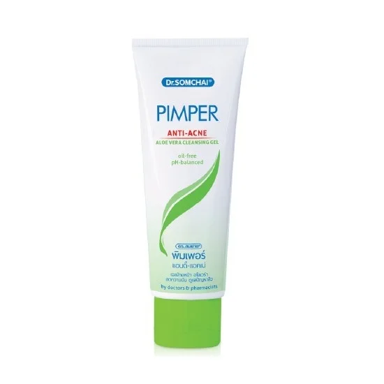 Dr.Somchai Pimper Organic Aloe Vera Foam Cleanser 110g Mild and Moisture Gel for Sensitive Acne Skin Vegan Ingredients OBM