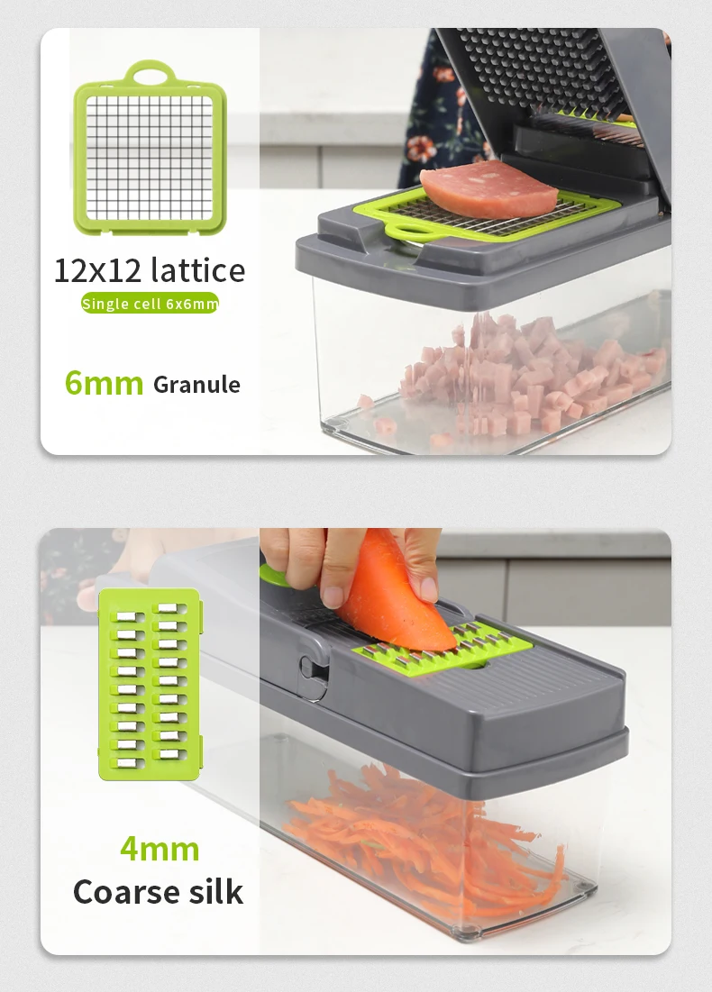 OOU Amazon Top Multi-Function 13 Sets Convenient Chopper Vegetable Slicer And Chopper