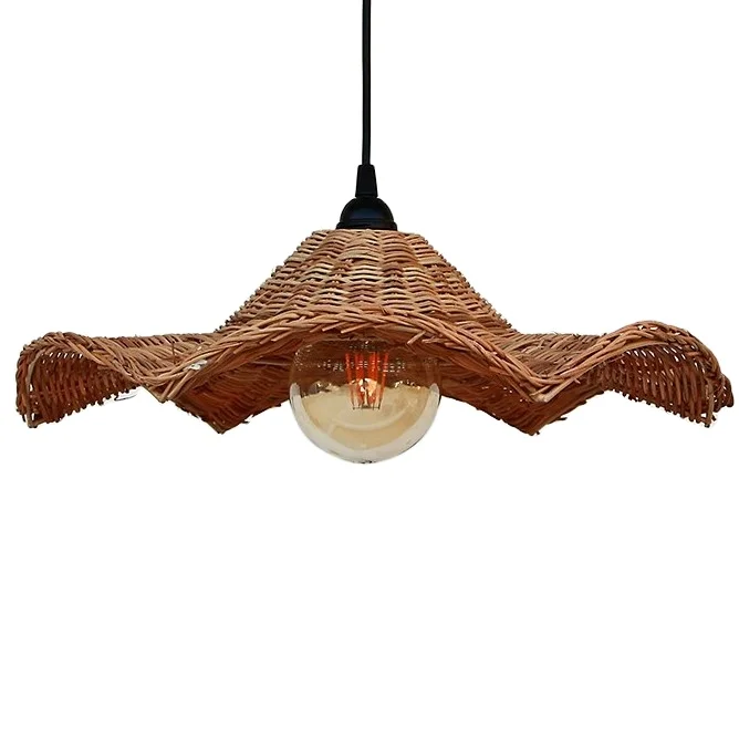 Handmade Modern LED Lampshade Cover Vietnam Eco-Friendly Natural Rattan Chandelier Bamboo Glass Lamp Pattern Light Application
