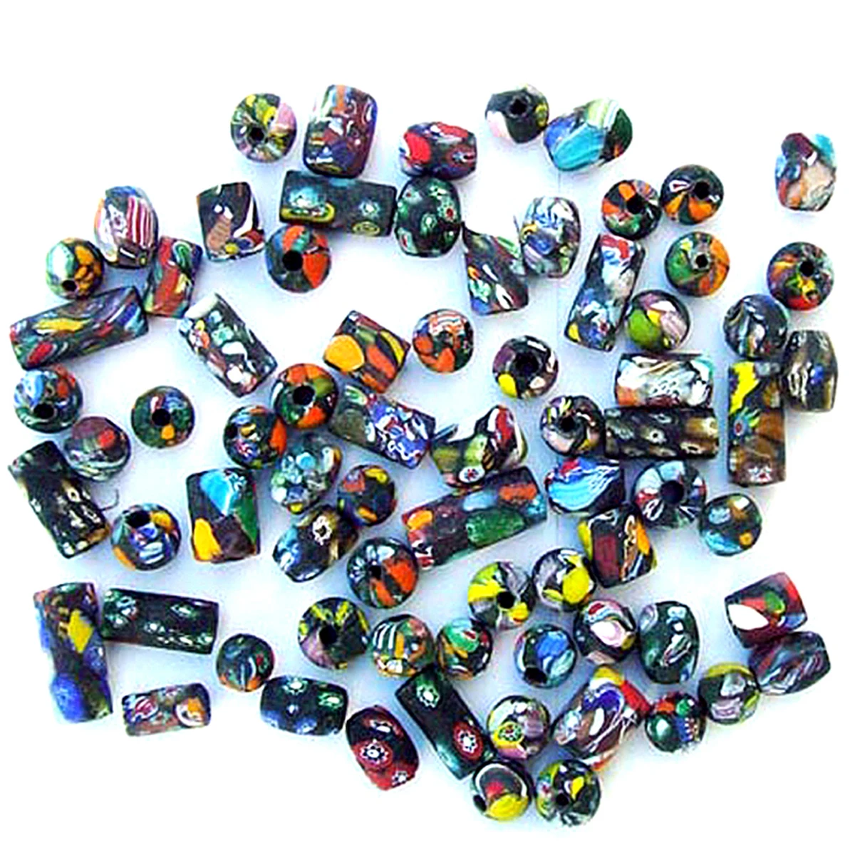 Frost type Mellifiori Murano style all different size furnace big hole glass beads mix available in Wholesale Prices
