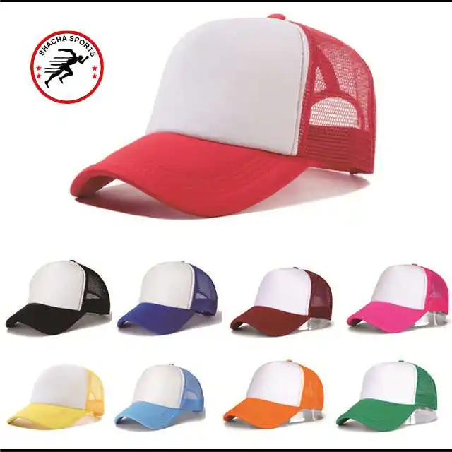 Summer Palm Printed Flat Visor Mesh Back Baseball Cap Custom Trucker Hats High Quality Hat richardson