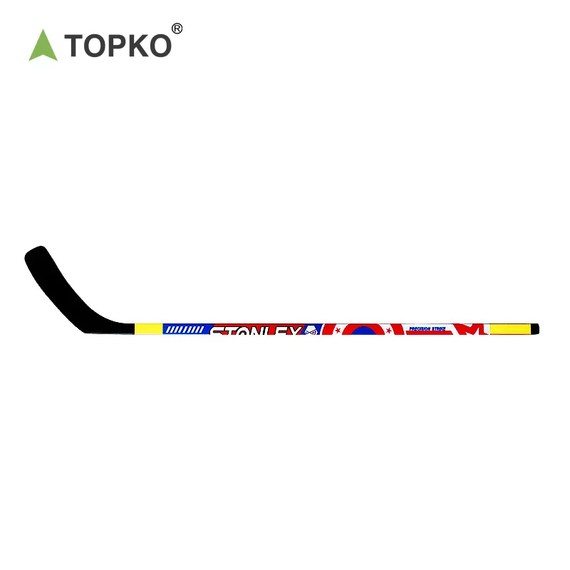 TOPKO High Quality Senior Ice Hockey Stick Wear-Resistant Nylon Fiberglass Head Outdoor Wooden hockey stick