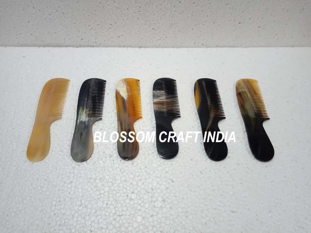 Best Quality Handmade Cow / Ox Horn Natural Comb for Hair & Beard Buffalo Hair comb from India