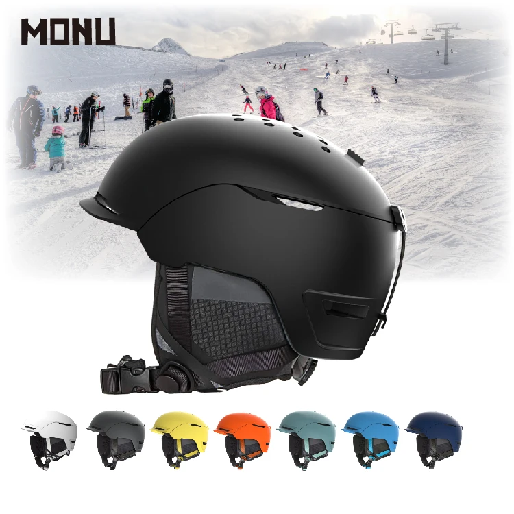 MONU NEW Wholesale Snow Sports Helmet With ECO recyclable ABS&PC Shell and Removable Ear Pads Skateboard Ski Helmet
